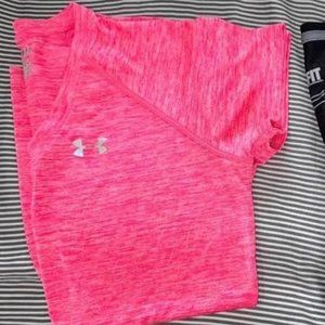 UA HeatGear Pink V-neck Shirt